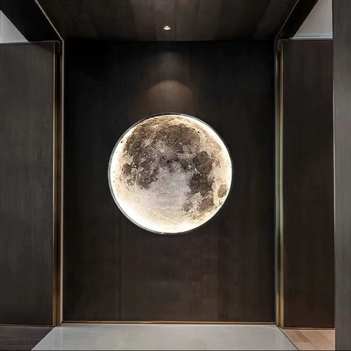 Modern LED Moon Wall Lamp Minimalist Mural Indoor Lighting for Bedroom Background Wall Living ROOM Decorative Bedside Lights