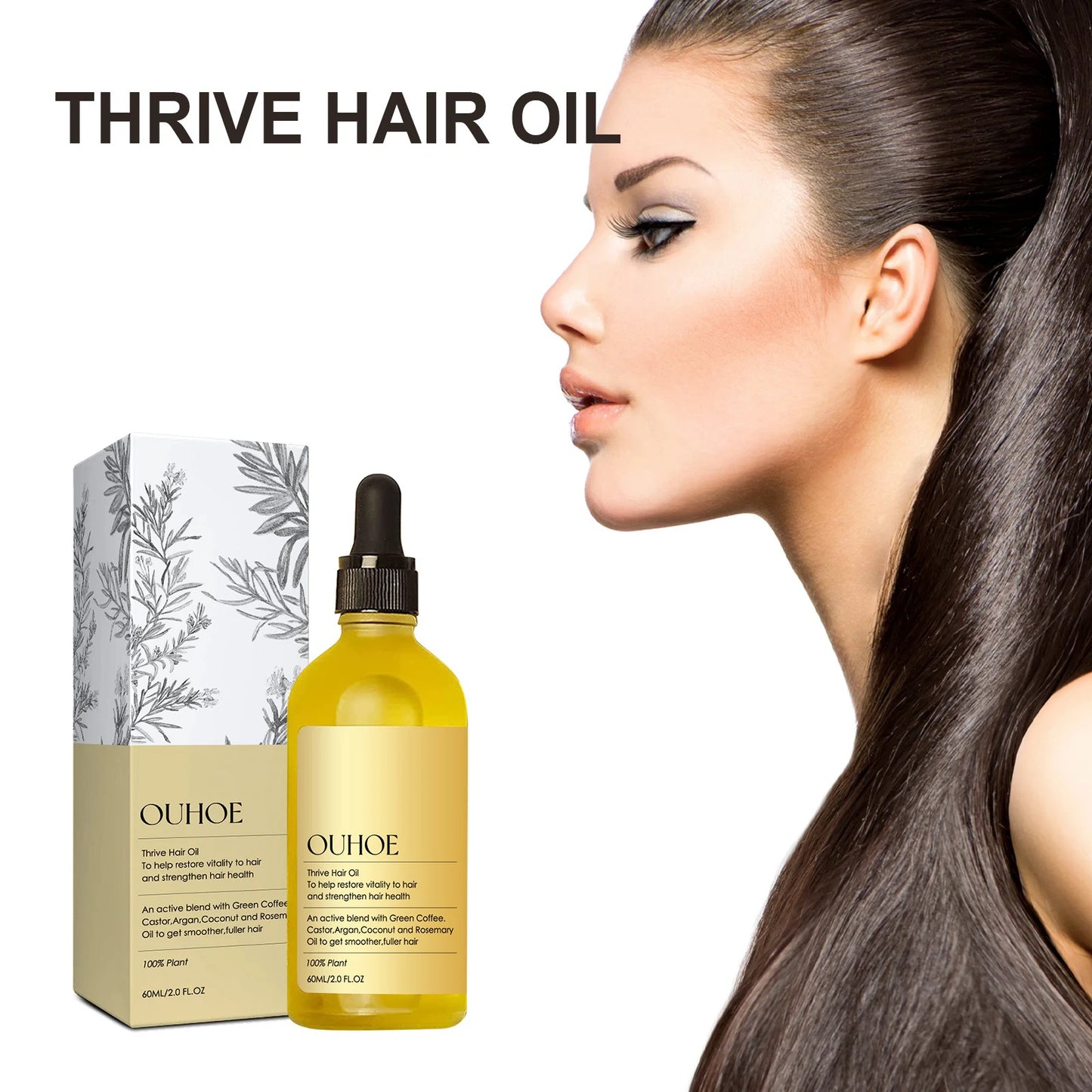 Rosemary Essential Oil Repair Damaged Hair Smoothing Treatment anti Baldness Scalp Nourishing Hair Growth Oil for Man and Women