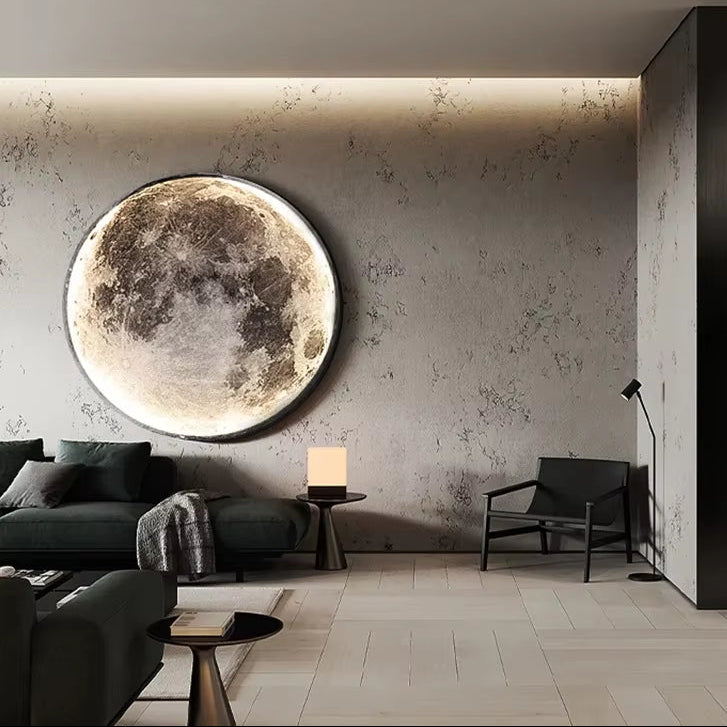 Modern LED Moon Wall Lamp Minimalist Mural Indoor Lighting for Bedroom Background Wall Living ROOM Decorative Bedside Lights
