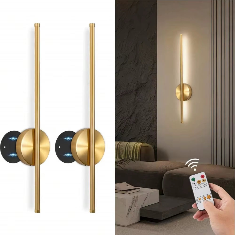 Magnetic Rechargeable 50 Wall Lamp Black Gold for Living Room Bedroom Hallway Study Stairwell Cloakroom LED Lighting Wiring Free