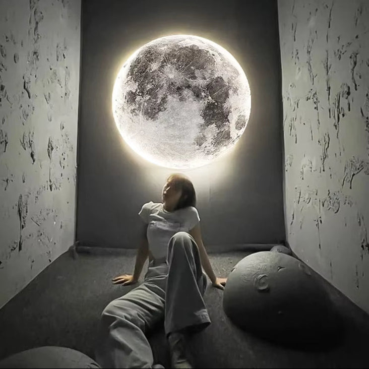 Modern LED Moon Wall Lamp Minimalist Mural Indoor Lighting for Bedroom Background Wall Living ROOM Decorative Bedside Lights