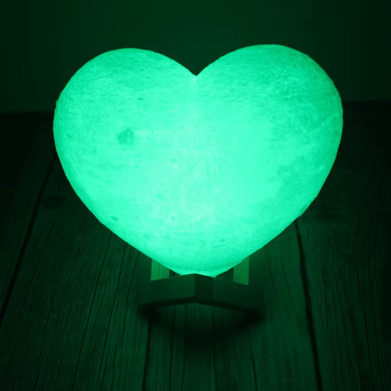 C2 3D Moon Lamp Night Light Love Heart Lamp USB Rechargable Girl Modeling Lamp Romantic Remote Shape Decoration Birthday Gift